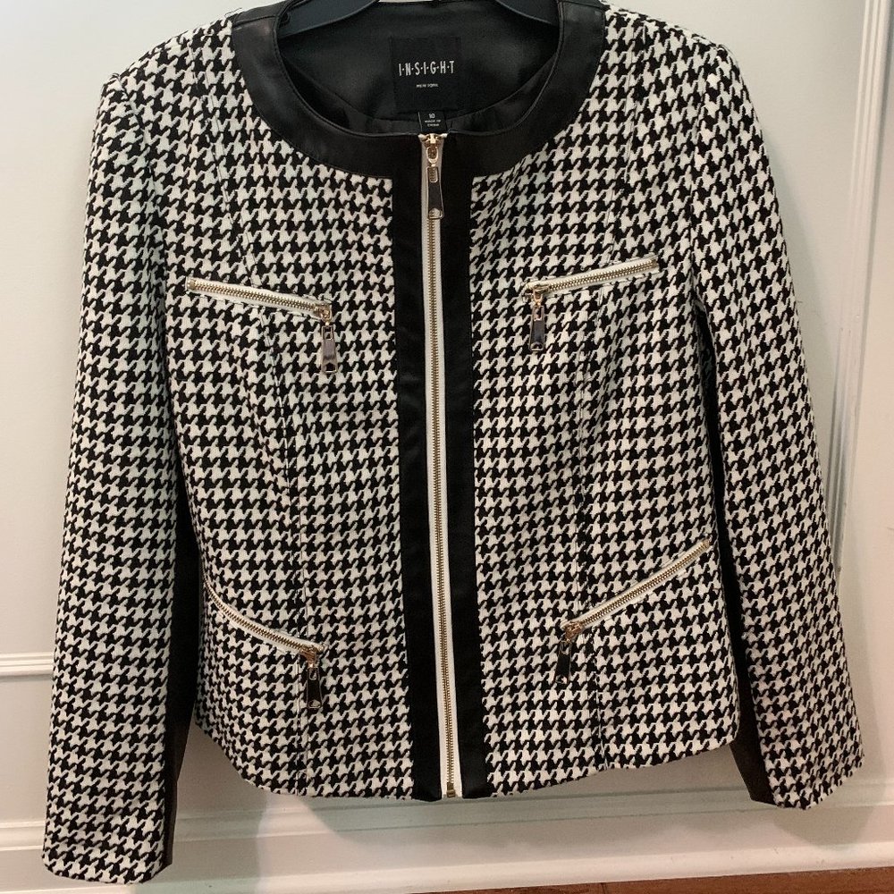 INSIGHT New york Black White Houndstooth-Black Jacket